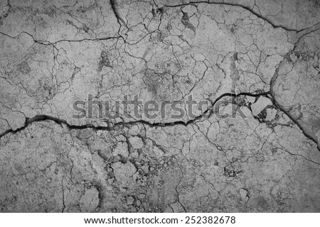 Gray cracked concrete texture background, close up