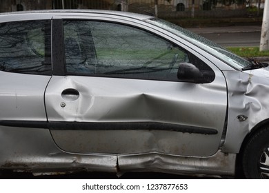 Gray Damaged Car Door  ,