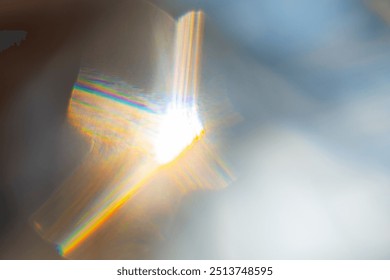 Gray defocused metallic background with light leak
