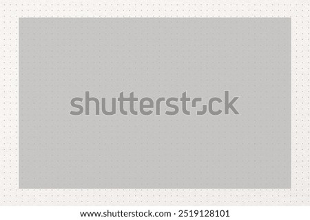 Gray dotted frame background, graphic minimal background, grey rectangle shape on light grey polkadot, frame background design
