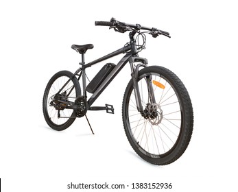 Gray electric bike angle view  Isolated white  clipping path included