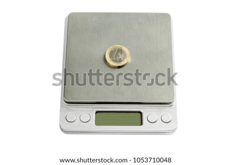 Gray electronic scales, accurate weighing.