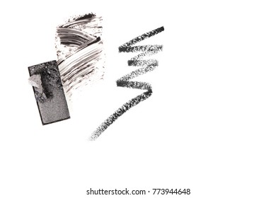 Gray eye shadow and stroke with a pencil