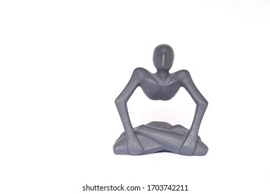 Gray figure isolated on white background, with human form, an icon of loneliness and world despair because of homebound.