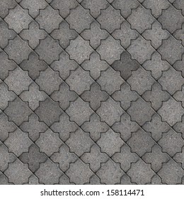 Gray Figured Pavement. Seamless Tileable Texture. Stock Photo