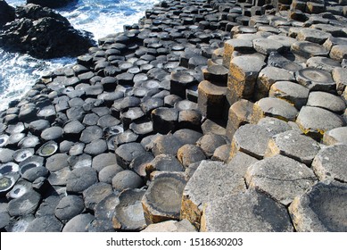 Gray Giant's Causeway With Ocean