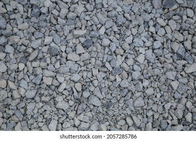 Gray Gravel, Lot Of Small Beautiful Stones, Monochromatic Backgrond.
