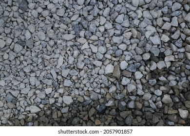 Gray Gravel, Lot Of Small Beautiful Stones, Wet Part.