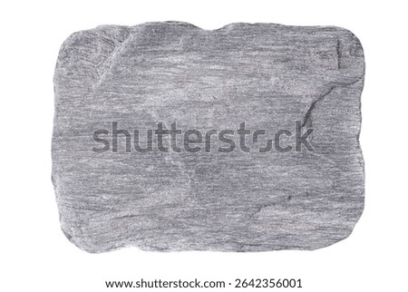 Gray grey flat stone isolated on white background
