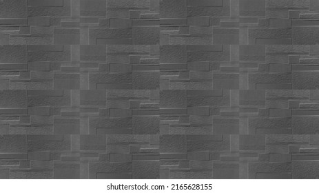 Gray Grey Stone Concrete Cement Ceramic Mosaic Tile Mirror, Tiles Wall Or Floor Texture Background, With Square, Rectangle 3D Print