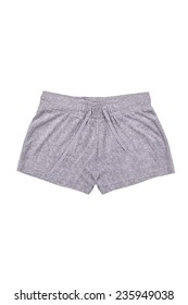 Gray Gym Shorts On A White Background