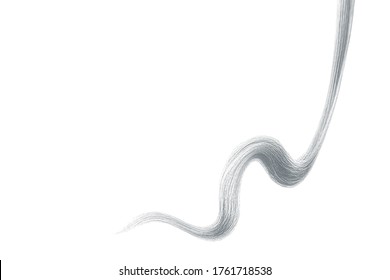 Gray Hair On White Background, Isolated. Thin Thread