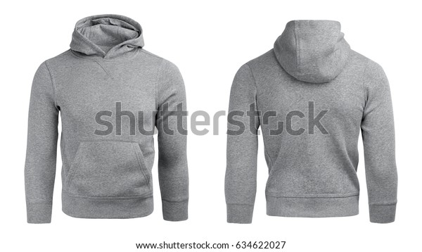 Gray Hoodie Sweatshirt Mockup On White Stock Photo (Edit Now) 634622027