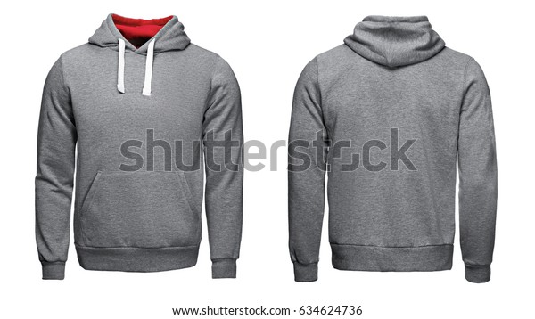 Gray Hoodie Sweatshirt Mockup On White Stock Photo (Edit Now) 634624736