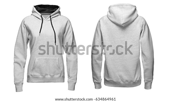 Gray Hoodie Sweatshirt Mockup On White Stock Photo (Edit Now) 634864961