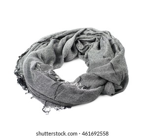 Gray Infinity Loops Scarf Isolated Over The White Background