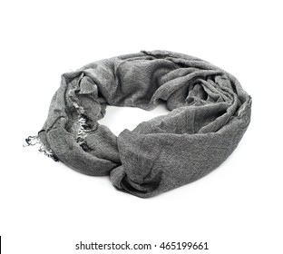 Gray Infinity Loops Scarf Isolated Over The White Background