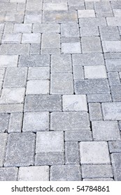 Gray Interlocking Paving Stone Driveway From Above