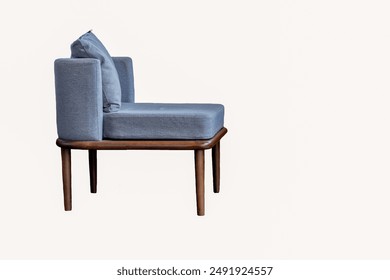 gray luxury classical armchair with wooden legs isolated on white background.with clipping path. - Powered by Shutterstock