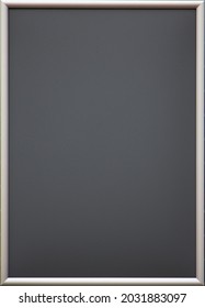 Gray Metal Bulletin Board With A Rectangular Aluminum Frame