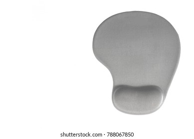 Gray Mouse Pad With Gel Wrist Support On White Background