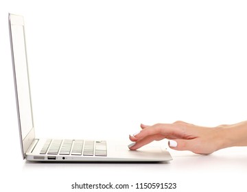 Womans Hand Using Laptop Blank Screen Stock Photo 294913448 | Shutterstock