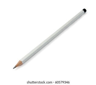 Gray Pencil On White Background