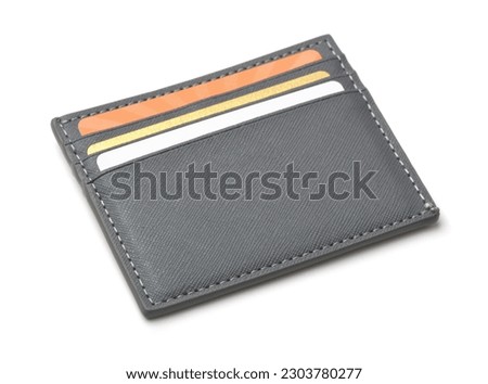 Gray plastic card holder isolated on white
