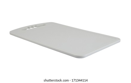 Gray Plastic Cutting Board Isolated On White