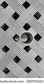 Gray plastic grid texture background with geometric lattice pattern for abstract industrial design