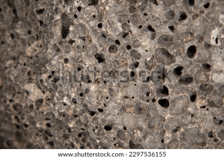 gray porous pumice stone as a volcanic igneous rock