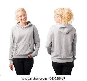 Gray pullover hoodie mockup