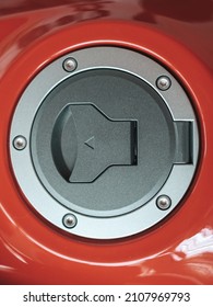 Gray And Red Fuel Tank Cap