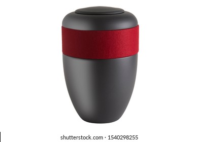 Gray And Red Urn Isolated