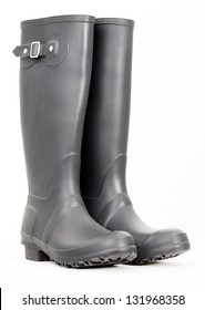 gray rubber boots