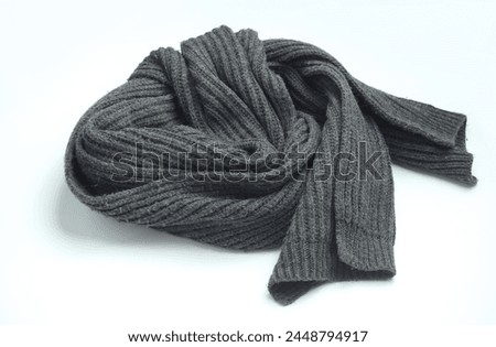 Gray scarf on a white background close up