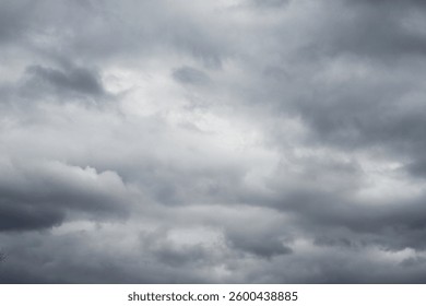 A gray sky and