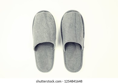 Gray Slipper on white background - Shutterstock ID 1254841648