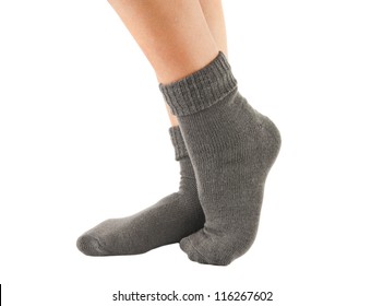 Gray Socks Isolated On White Background Stock Photo (Edit Now) 116267602