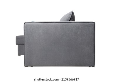 Gray Sofa On A White Background Isolated, Side View