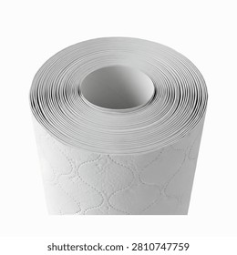 Gray spiral notebook with blank white pages on white background