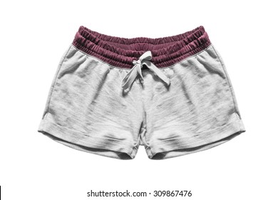 Gray Sport Shorts Isolated Over White