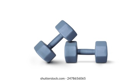 gray steel dumbbell For exercising on a white surface - Powered by Shutterstock