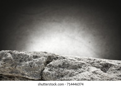 gray stone top of free space for your decoration and dark gray wall space  - Shutterstock ID 714446374