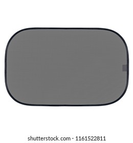 Gray Sun Protection Collapsible Screen For Car Windows Isolated On White