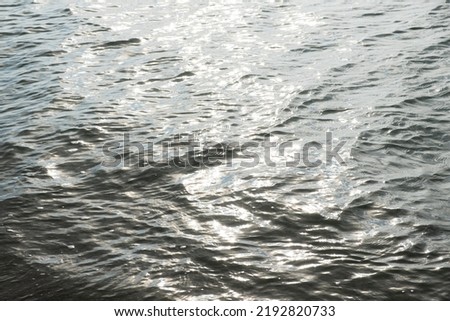 Gray texture of sea water. Abstract natural background. A silvery wave shining in the sun. The concept of the sea, vacation and recreation. Autumn sea close-up. Background for design, advertising