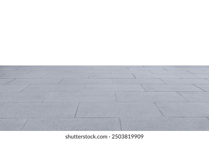 The gray tiled floor is bare and empty. The flooring around the house.