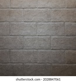 Gray Tiles With Rough Surface In A Low Light Room.