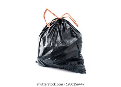 Gray Trash Bag Isolated On White Background