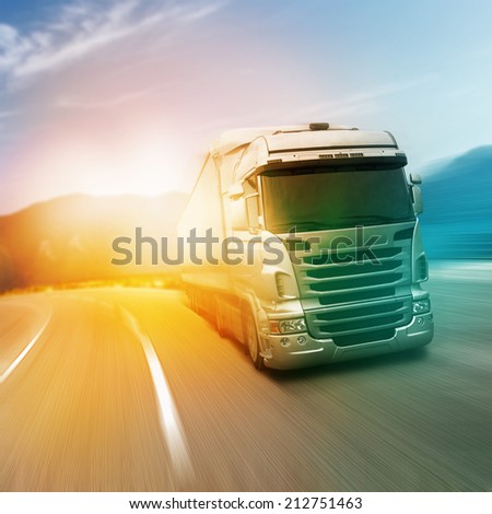 Gray truck on highway